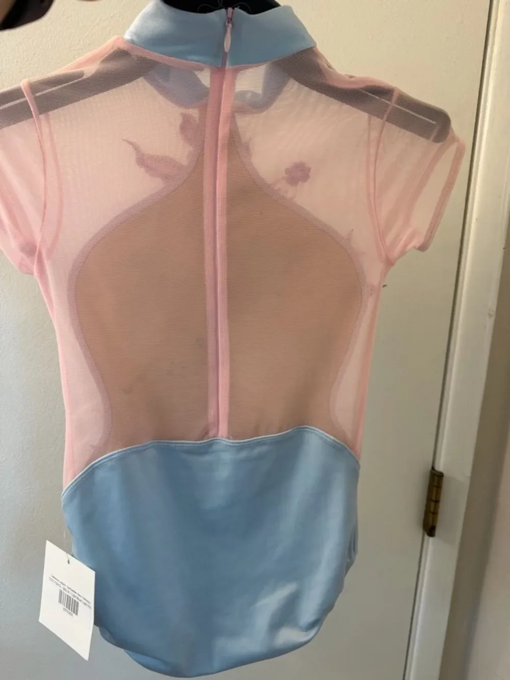 Ilo Gear Glamorous modest mandarin leotard custom solo dance costume blu pink LC
